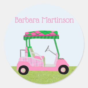 Rücksendeadresse zum Thema Golf Lady Runder Aufkleber