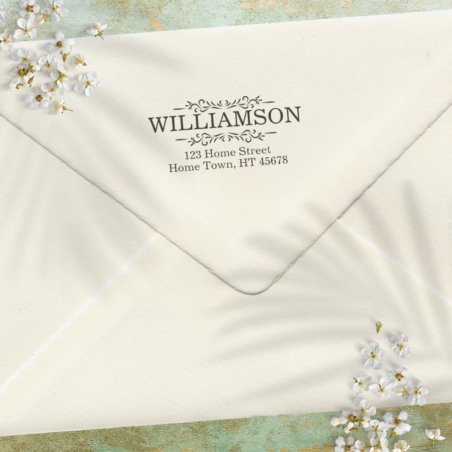 Rücksendeadresse zur Ornamentierung Permastempel (Traditional Ornamentation Return Address Self-inking Stamp)