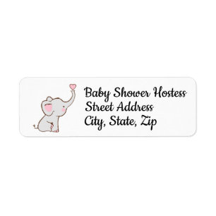 Rücksendeadresseaufkleber für Babymädchendusche