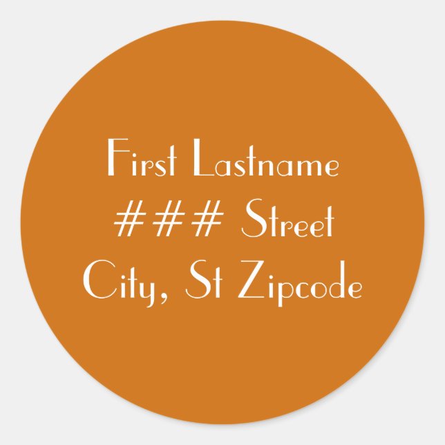 Rücksendeadresseaufkleber - personifizieren Sie Runder Aufkleber (Vorderseite)