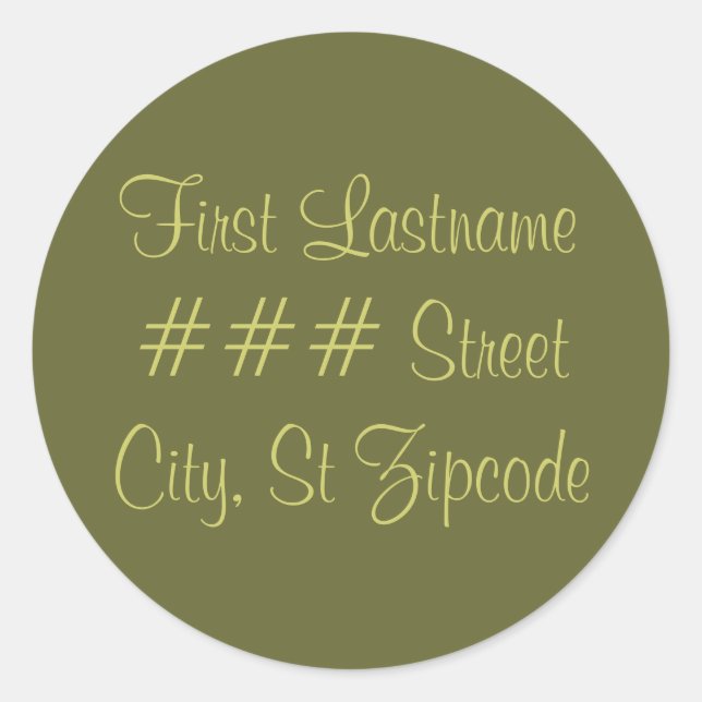 Rücksendeadresseaufkleber - personifizieren Sie Runder Aufkleber (Vorderseite)