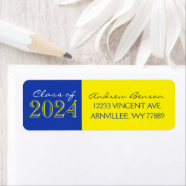 Rücksendeadressen-Aufkleber aus Gelb und Blau des