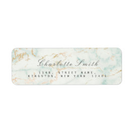 Rücksendeadressen-Aufkleber aus grünem Marmor mit