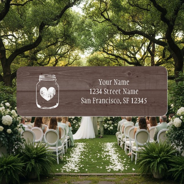 Rücksendeadressen-Aufkleber aus Holzbaum (country chic address labels)