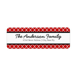 Rücksendeadressen-Aufkleber aus Rot und Weiß