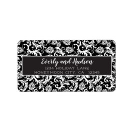 Rücksendeadressen-Aufkleber aus Schwarz und Weiß