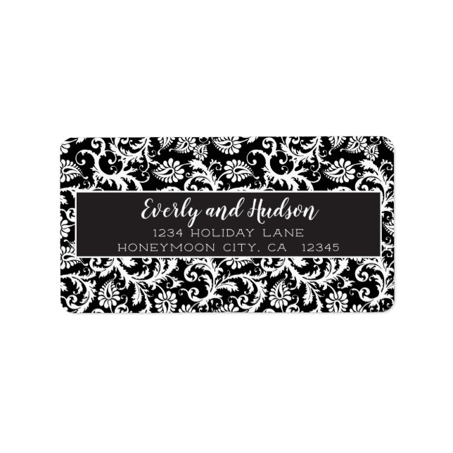 Rücksendeadressen-Aufkleber aus Schwarz und Weiß (Vorne)