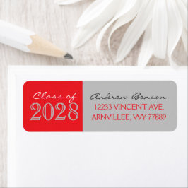 Rücksendeadressen-Aufkleber aus Silber und Rotem A