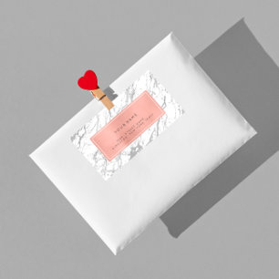 Rücksendeadressen-Aufkleber aus Silbergraurosa Ros