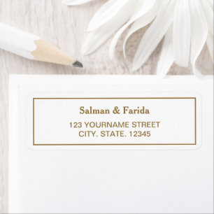 Rücksendeadressen-Aufkleber aus Weiß und Gold