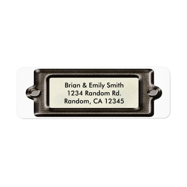 Rücksendeadressen-Aufkleber der schwarzen Kontur (Vorne)