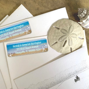 Rücksendeadressen-Aufkleber des Blauen Ozeans