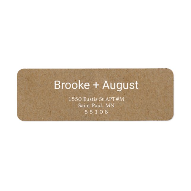 Rücksendeadressen-Aufkleber für den weißen Schrift (Vorne)