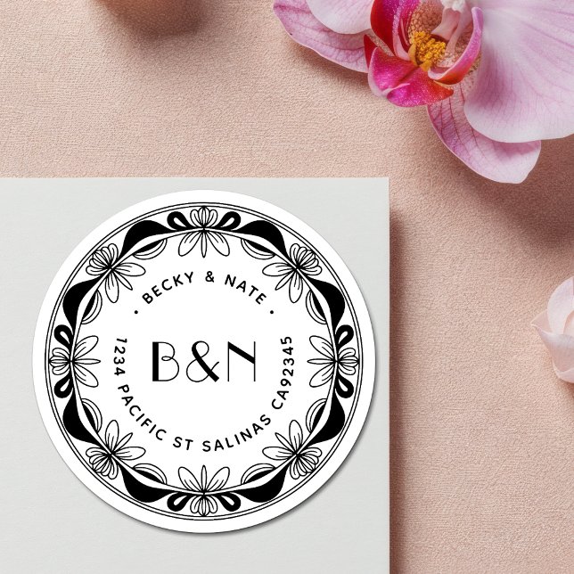 Rücksendeadressen-Aufkleber für Orchid & Bows - ku Runder Aufkleber (Von Creator hochgeladen)