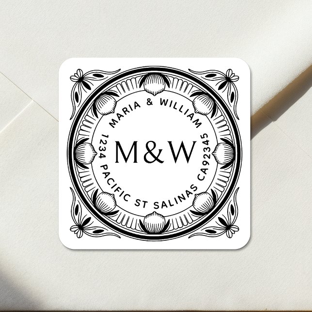 Rücksendeadressen-Aufkleber für Zitronen und Bögen Quadratischer Aufkleber (Von Creator hochgeladen)