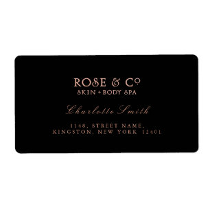 Rücksendeadressen-Aufkleber in Schwarz Rosa Rose