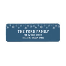 Rücksendeadressen-Aufkleber mit blauer und weißer