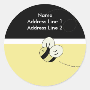 RÜCKSENDEADRESSEN-AUFKLEBER SIND GLÜCKLICH Hummeln Runder Aufkleber