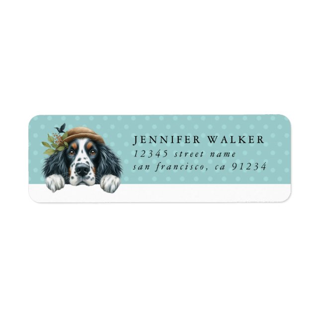 Rücksendeadressen-Aufkleber von English Setter (Vorne)