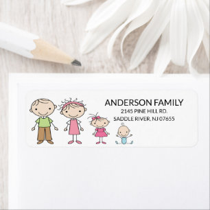 Rücksendeadressen-Aufkleber von Personen mit Fami