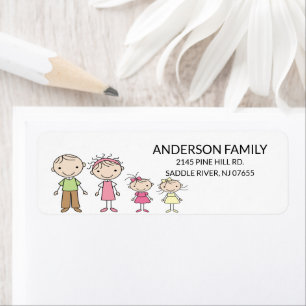 Rücksendeadressen-Aufkleber von Personen mit Fami