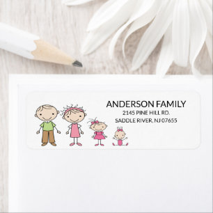Rücksendeadressen-Aufkleber von Personen mit Fami