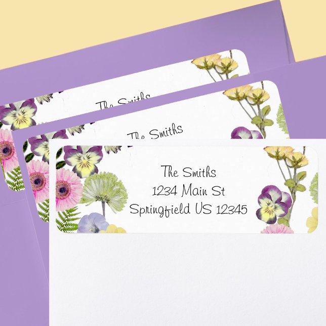 Rücksendeadressen-Aufkleber zum Thema Wildblume (Von Creator hochgeladen)