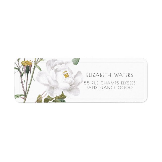 RÜCKSENDEADRESSEN-AUFKLEBER zur Vintagen ROSE (Vorne)