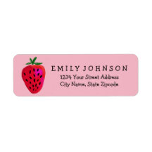 Rücksendeadressen-Aufklebers Strawberry Design