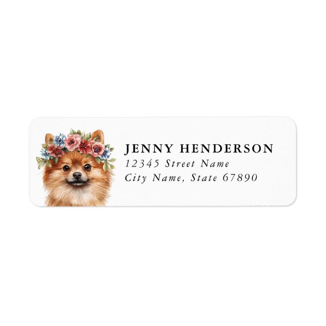 Rücksendeadressetikett für Pomeranian (Vorne)