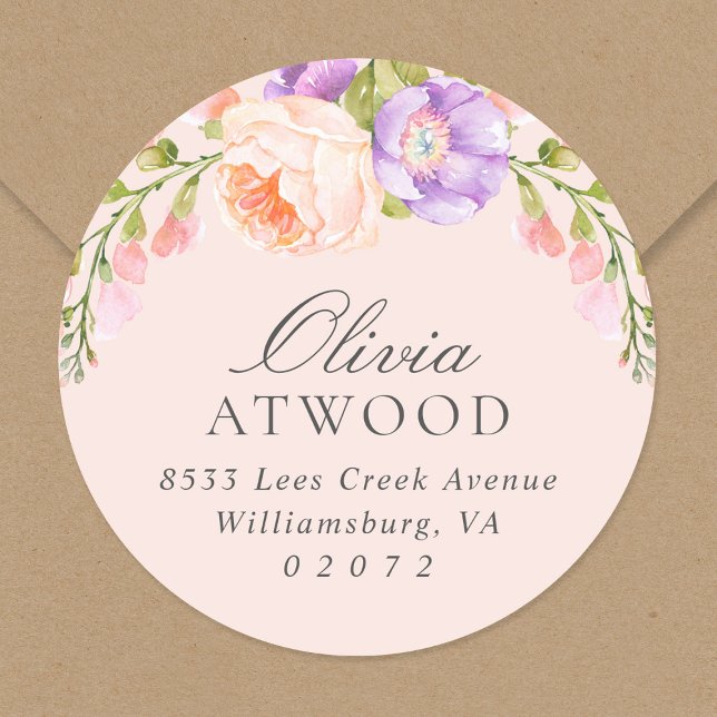 Rücksendeaufkleber für Rot und Violett Runder Aufkleber (Von Creator hochgeladen)