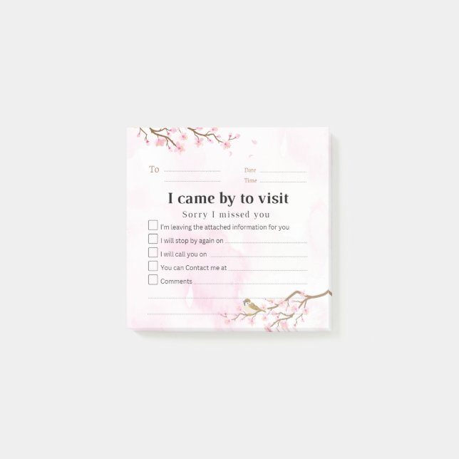 Rücksendebesuch Postit Hinweis 01 Post-it Klebezettel (Vorderseite)