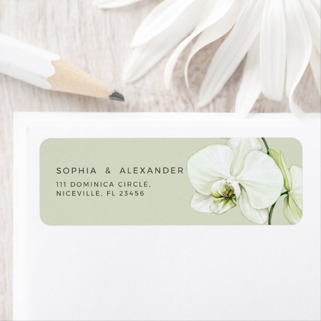 Rücksendeetikett Orchideen Hochzeit. (Insitu)