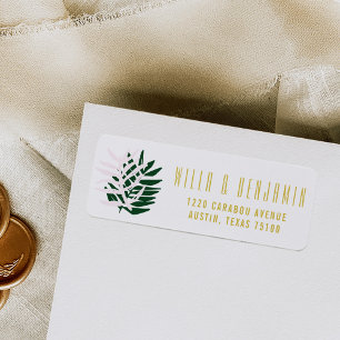 Rücksendeetiketten für Palm Getaway-Hochzeit