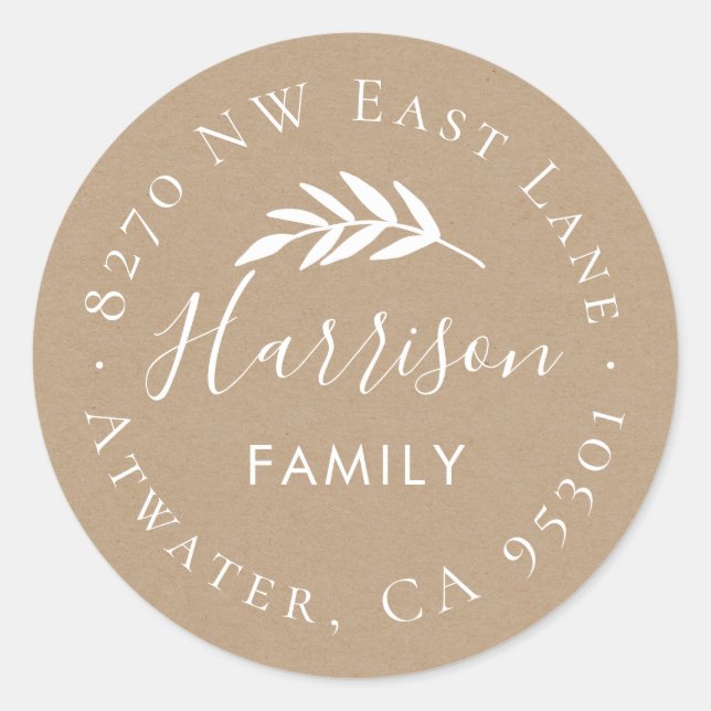 Rücksendekennzeichen für Olivenzweige Runder Aufkleber (Vorderseite)