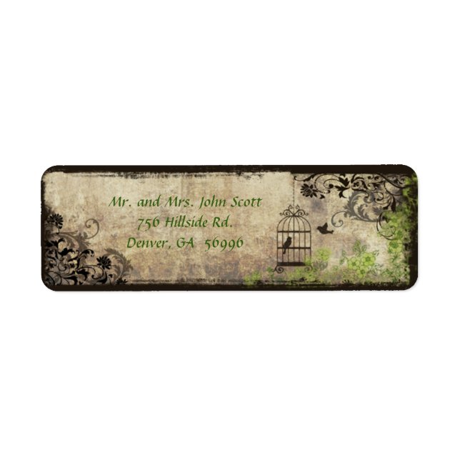 Rücksendekennzeichen für Vintage Vogelkäfige (Vorne)