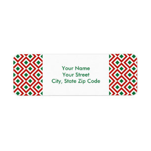 Rücksendelabel Rot, Weiß, Grün