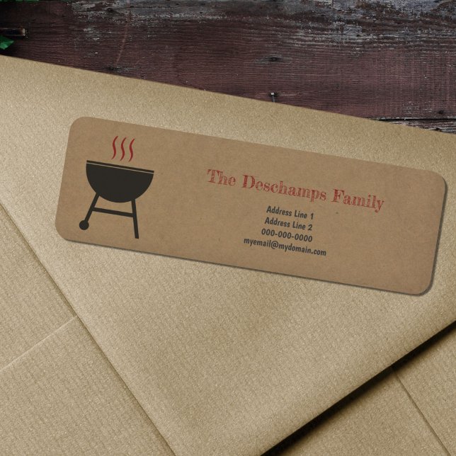 Rücksendesiegel für Kraft und Rustikale GRILLEN (Kraft & Rustic BBQ Return Address Label)