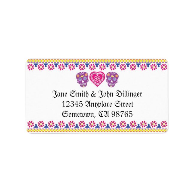 Rücksendesiegel für mexikanische Skulls Adressaufkleber (Vorne)