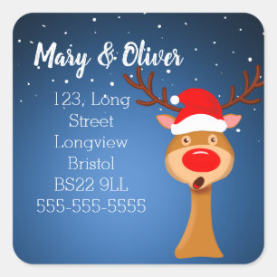 Rücksendetikett für den Weihnachtspulli Quadratischer Aufkleber