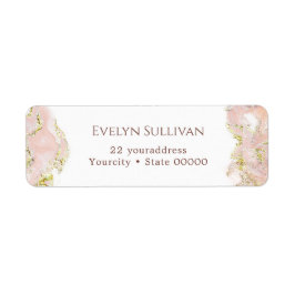 Rücksendetikett für rosa Marmor