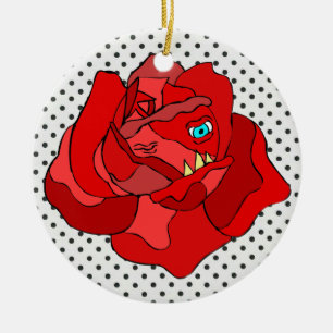 RÜCKSICHTSLOSE ROSEN-VERZIERUNG KERAMIK ORNAMENT