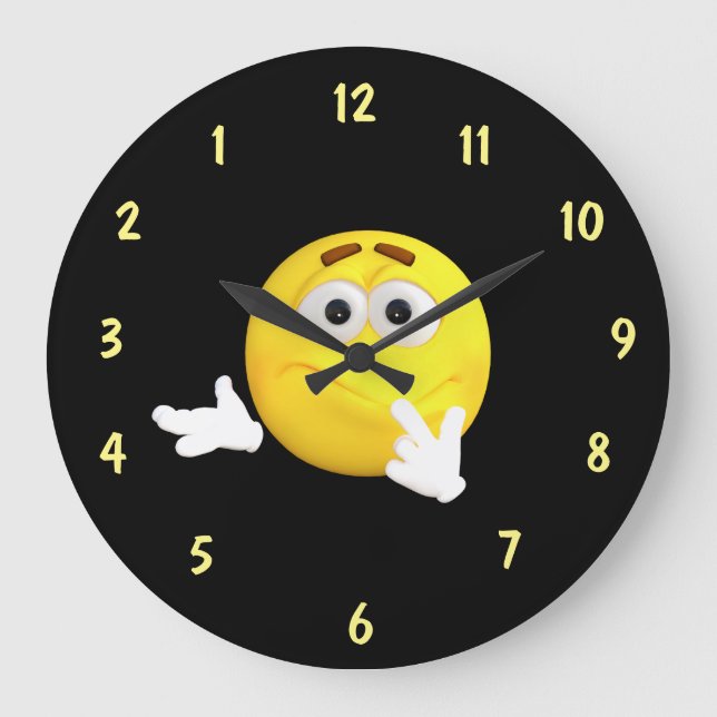 Rückwärtswahl für verwirrte Gesichter Große Wanduhr (Vorderseite)