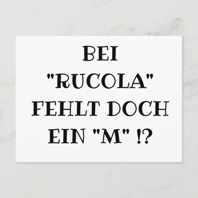 RUCOLA Fun Postkarte (Vorderseite)