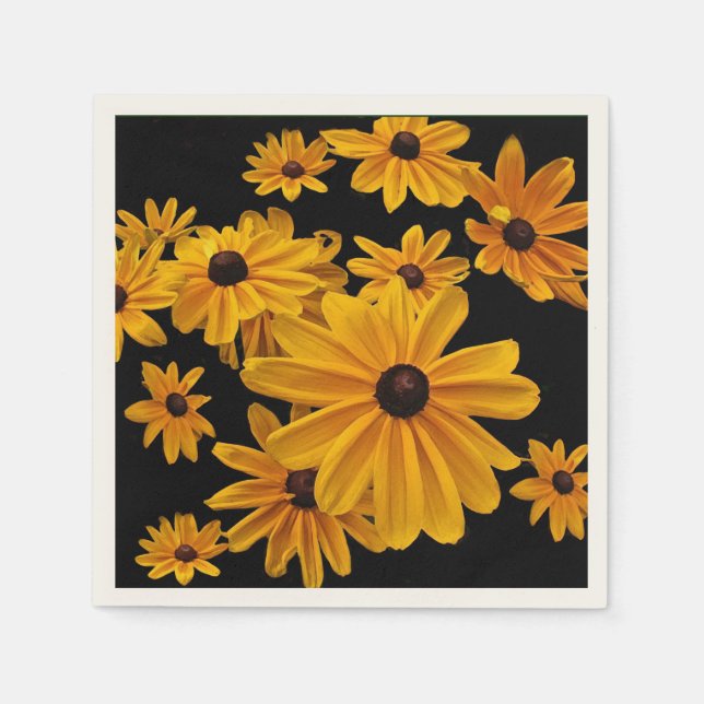Rudbeckia Black Mit Augen Susan Blume Paper Napkin Serviette (Vorderseite)