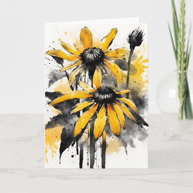 Rudbeckia - Watercolor flowers Karte (Vorderseite)