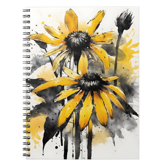 Rudbeckia - Watercolor flowers Notizblock (Vorderseite)