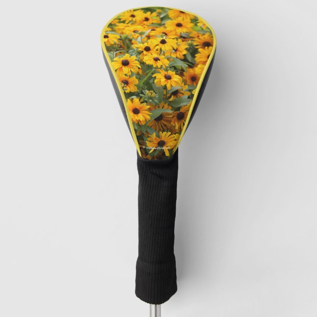 Rudbeckias / Ein Bett von Schwarz-Mit Augen Susans Golf Headcover (Vorderseite)