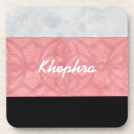 Ruddy Pink Batik Grau Wasserfarbe und Name Getränkeuntersetzer