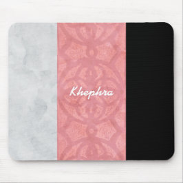 Ruddy Pink Batik Grau Wasserfarbe und Name Mousepad